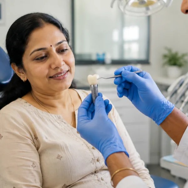 Dentist with a patient at Kleem Dental Universe, Gajularamaram